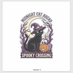 Svart Katt Halloween Vintage Gravyr Pumpa Katt Klistermärken
