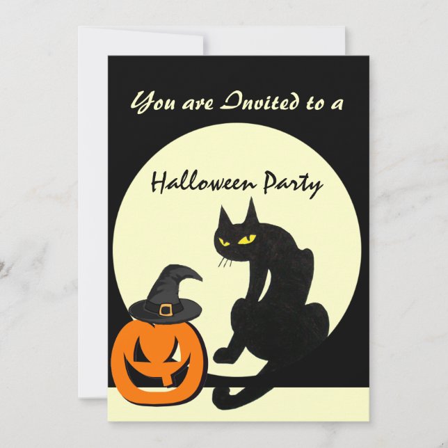 SVART KATT HALLOWEENFEST INBJUDNINGAR (Framsida)