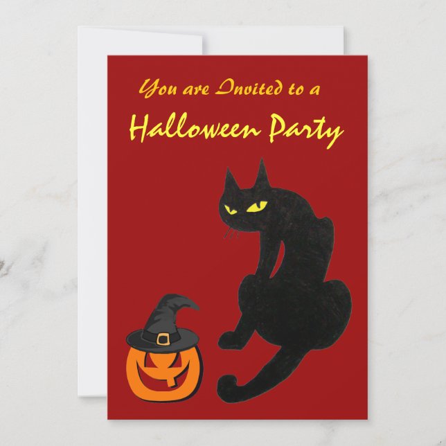 SVART KATT HALLOWEENFEST INBJUDNINGAR (Framsida)