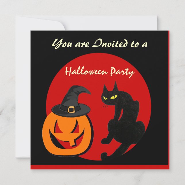 SVART KATT HALLOWEENFEST INBJUDNINGAR (Framsida)
