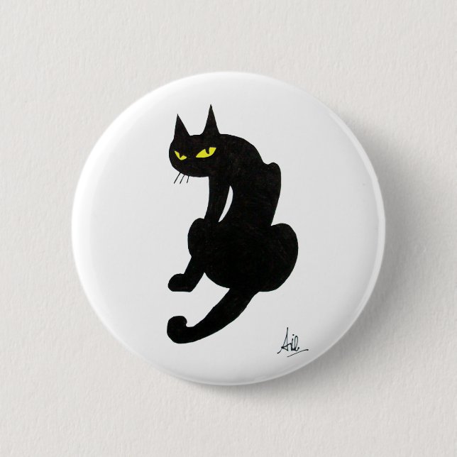 SVART KATT HALLOWEENFEST KNAPP (Framsida)