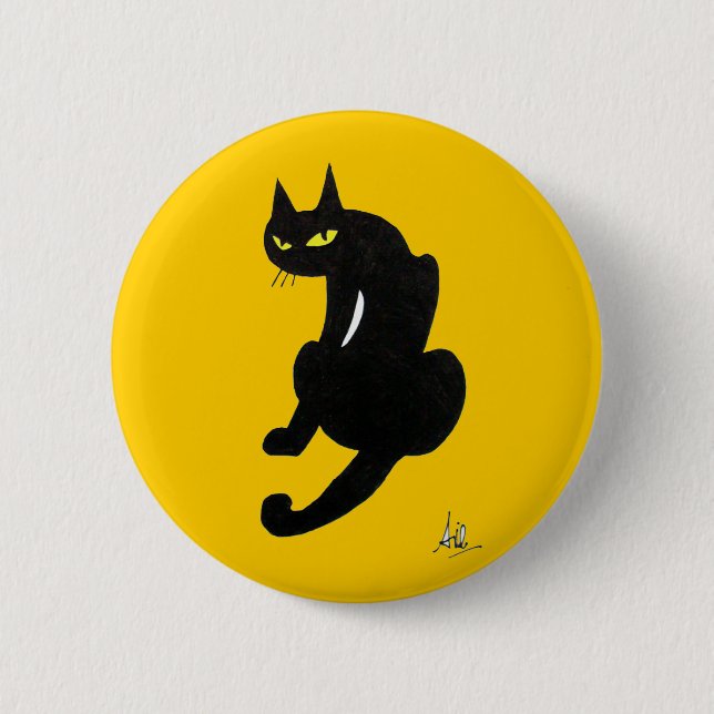 SVART KATT HALLOWEENFEST KNAPP (Framsida)