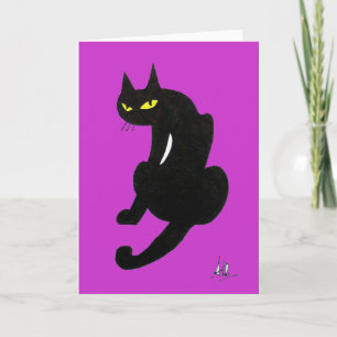 SVART KATT HALLOWEENFEST KORT