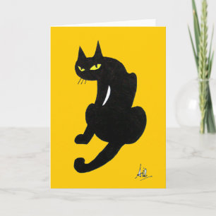 SVART KATT HALLOWEENFEST KORT