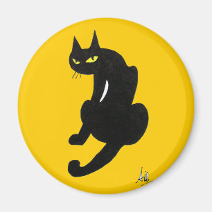 SVART KATT HALLOWEENFEST MAGNET