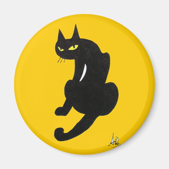 SVART KATT HALLOWEENFEST MAGNET (Framsidan)