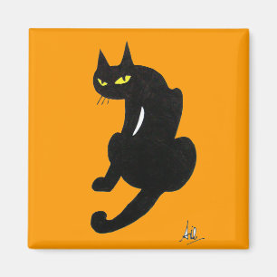 SVART KATT HALLOWEENFEST MAGNET
