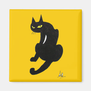 SVART KATT HALLOWEENFEST MAGNET