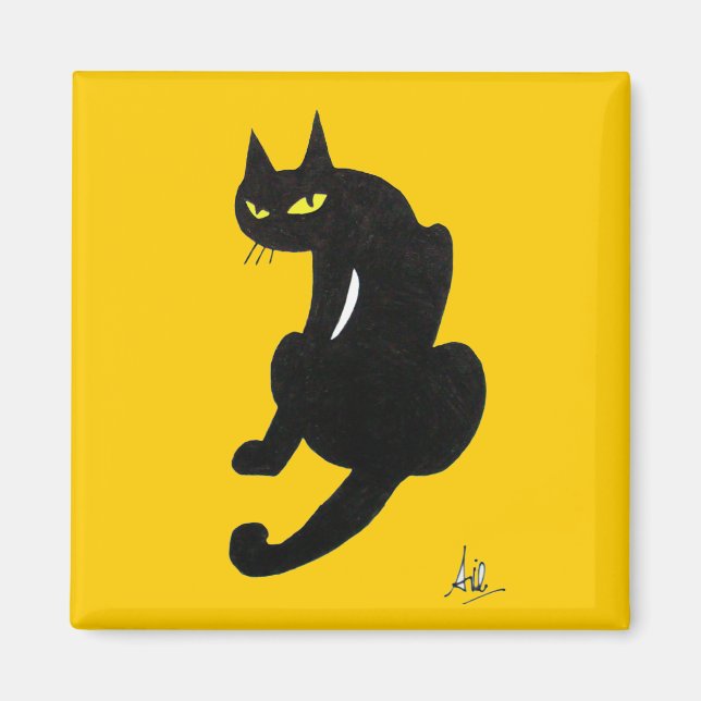 SVART KATT HALLOWEENFEST MAGNET (Framsidan)