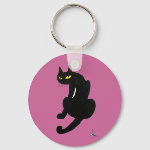 SVART KATT HALLOWEENFEST NYCKELRING