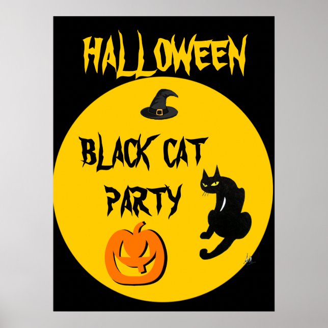 SVART KATT HALLOWEENFEST POSTER (Framsidan)