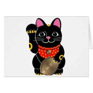 Svart katt hälsningskort