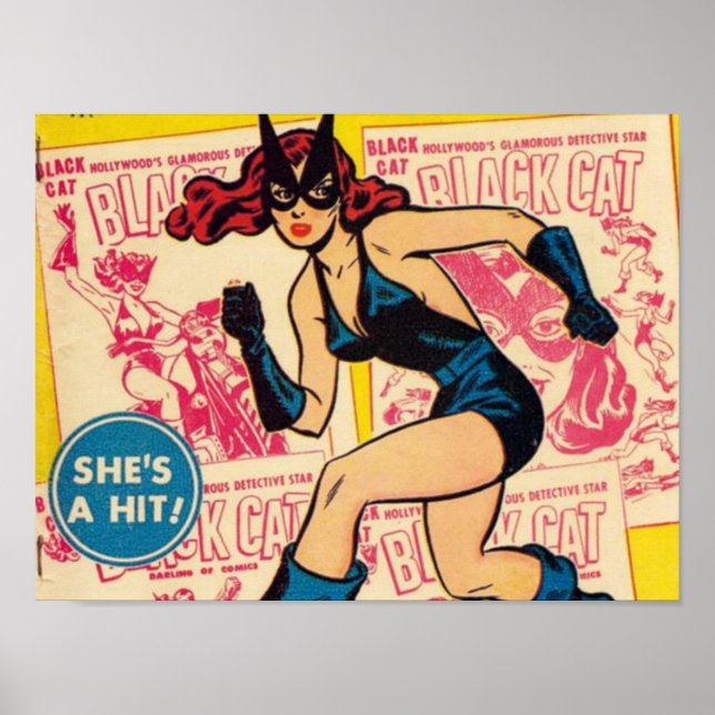 Svart katt, hon är en hit poster (Framsidan)