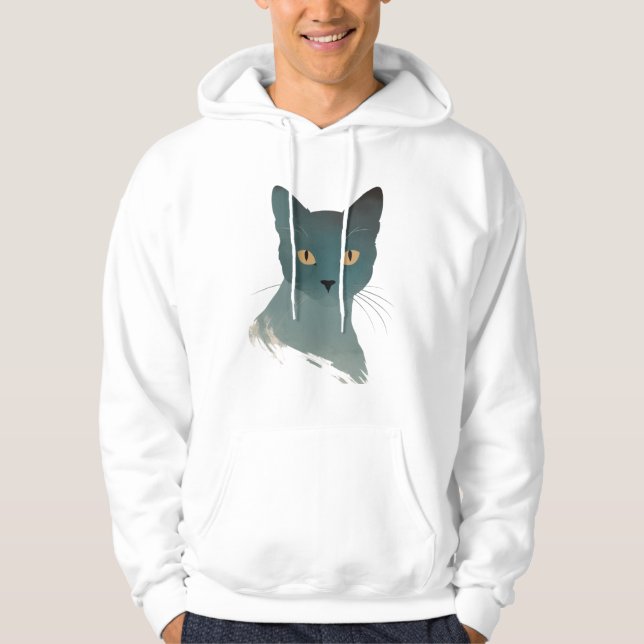 Svart katt hoodie (Framsida)