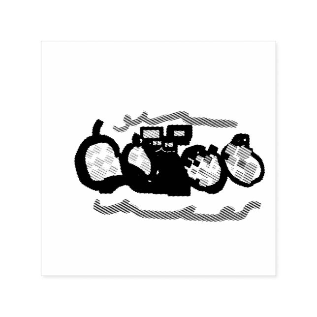 Svart Katt Höst väntar svalka Självfärgande Stämpel (Design)