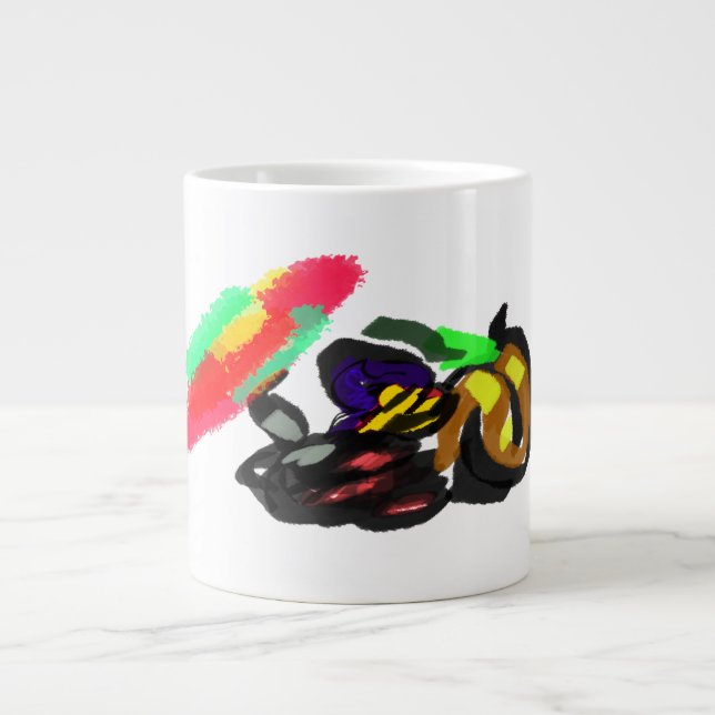Svart Katt Höstglöd  Jumbo Mugg (Framsidan)