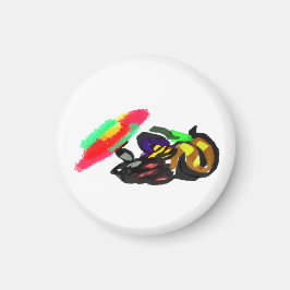 Svart Katt Höstglöd Magnet