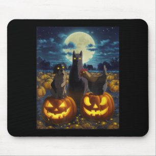 Svart Katt Hund Kyckling Halloween Pumpa Kuslig Musmatta