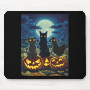 Svart Katt Hund Kyckling Halloween Pumpa Kuslig Musmatta