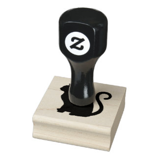 Svart katt, hussilhuetdesign, stämpel