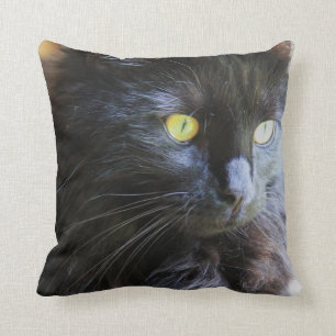 Svart katt i ditt ansikte! dekorativ kudde