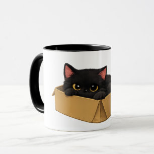 Svart Katt i en Box Mug Mugg