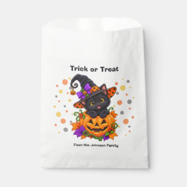 Svart katt i halloweenpumpa anpassad