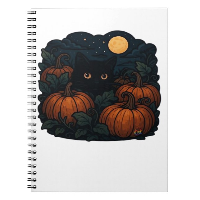 Svart katt i lapptäcket Klassiskt T-Shirt Anteckningsbok (Framsidan)