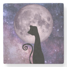 Svart katt i måndags Underlägg Rosa/Lila Marble