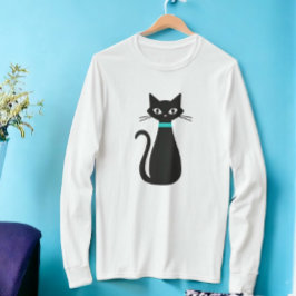 Svart katt i mitten av århundradet, modern, långdr t shirt