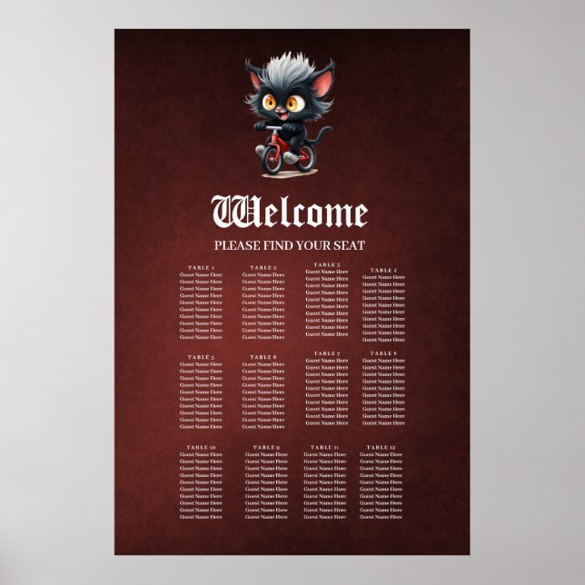 Svart katt i Röd cykel Poster (Framsidan)