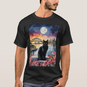 Svart katt i Sydney Australia - Visito the Opera T Shirt