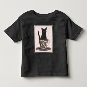 Svart katt i Tekopp T Shirt