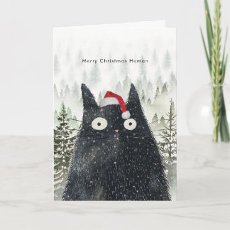 Svart katt i tomhatten, roligt julkort kort