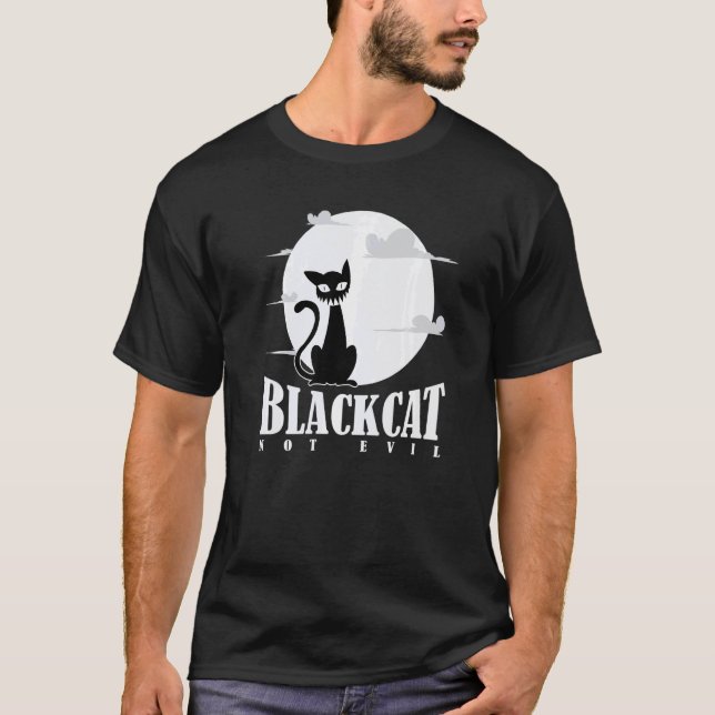 Svart katt inte ond t shirt (Framsida)