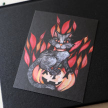 Svart katt Jack o lantern höst