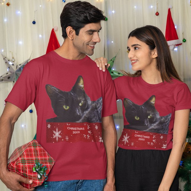 Svart katt jul 20XX Unisex T Shirt (Black Cat Christmas 20XX Unisex T-Shirt)