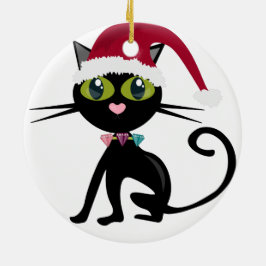 Svart katt jul Ornament