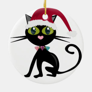 Svart katt jul Ornament