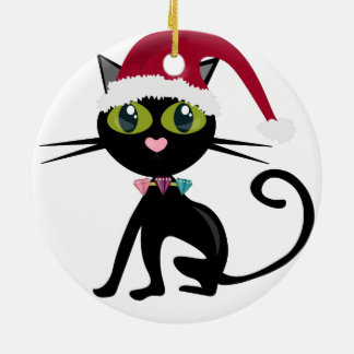Svart katt jul Ornament