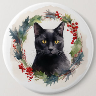 Svart Katt-julafton Knapp
