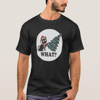Svart katt julgran tomteluva Vad söt Anima T Shirt