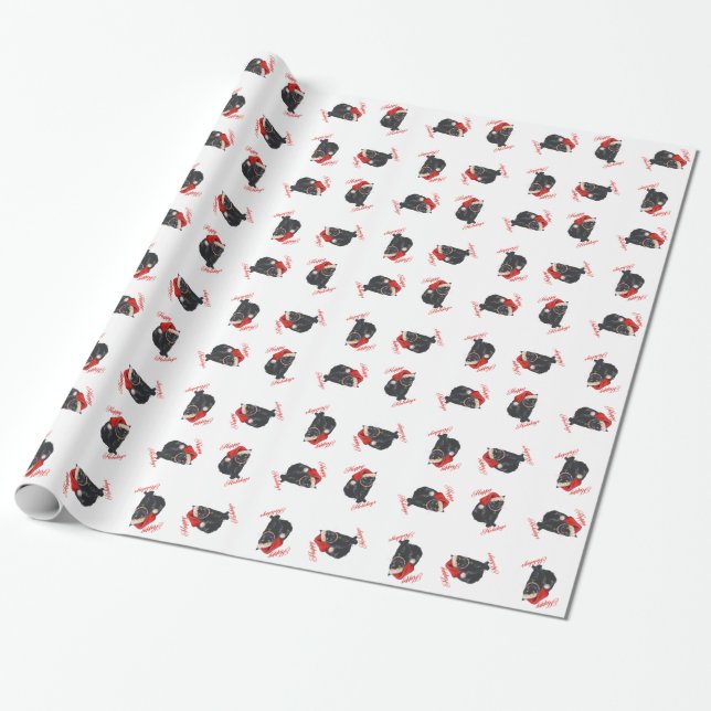 Svart katt julhelg presentpapper (Utrullad)