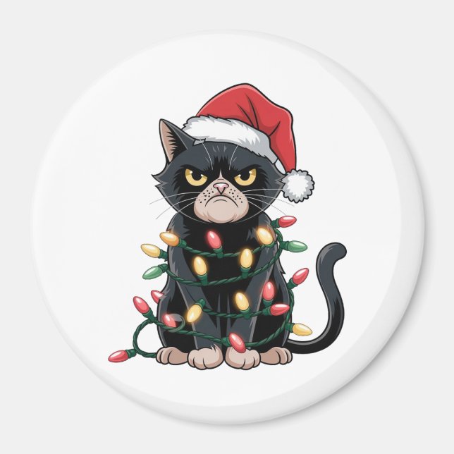 Svart katt julutgåva magnet (Framsidan)