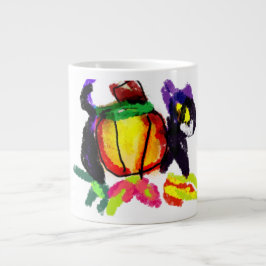 Svart katt jumbo mugg