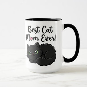 Svart Katt Kaffe Mugg - Bästa Kattmamma Någonsin