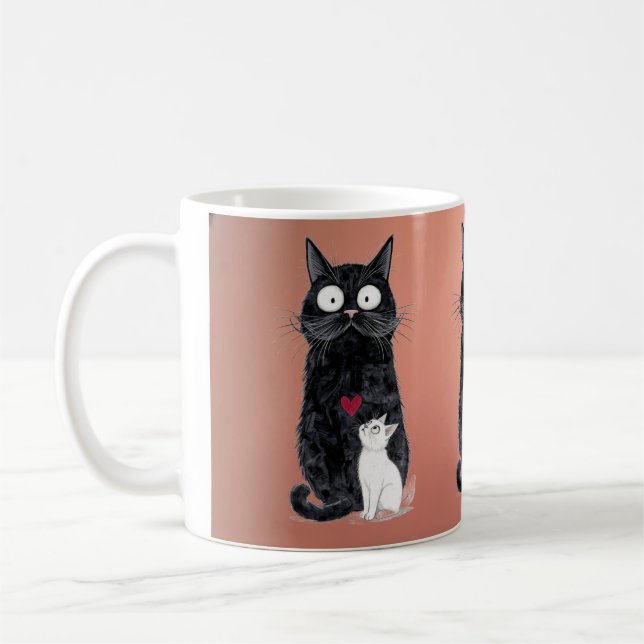svart katt  kaffemugg (Vänster)