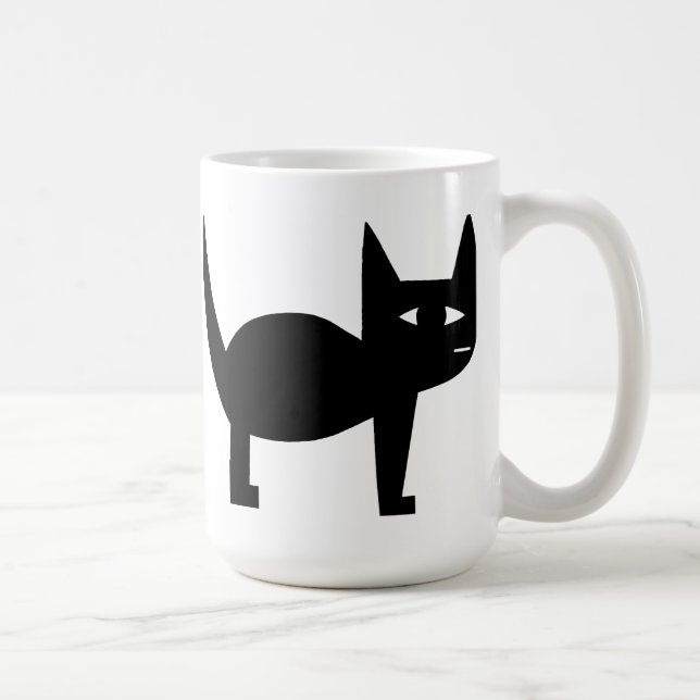 Svart katt kaffemugg (Höger)