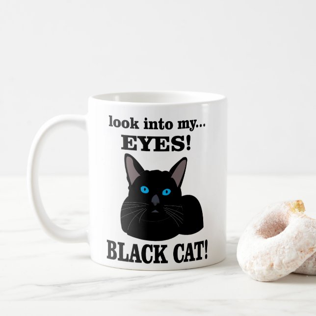 Svart Katt  Kaffemugg (Med munk)