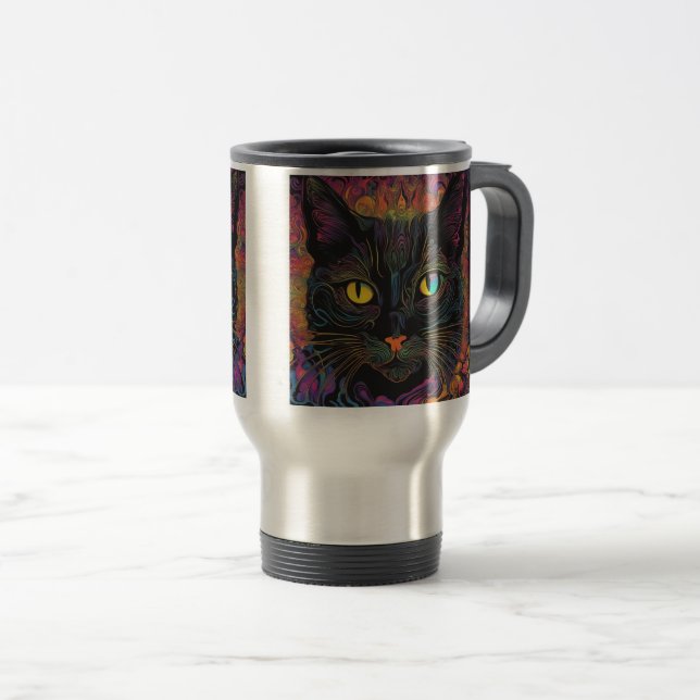 svart katt - kaffemugg (Framsida höger)